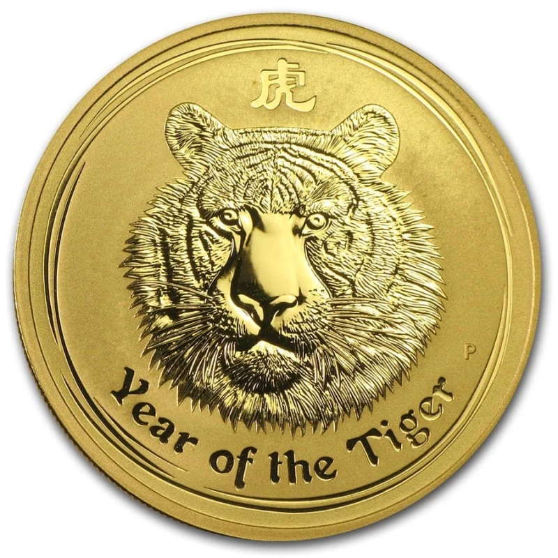 Золотая монета Австралии Год Тигра 2010 1 oz Коллекционные монеты