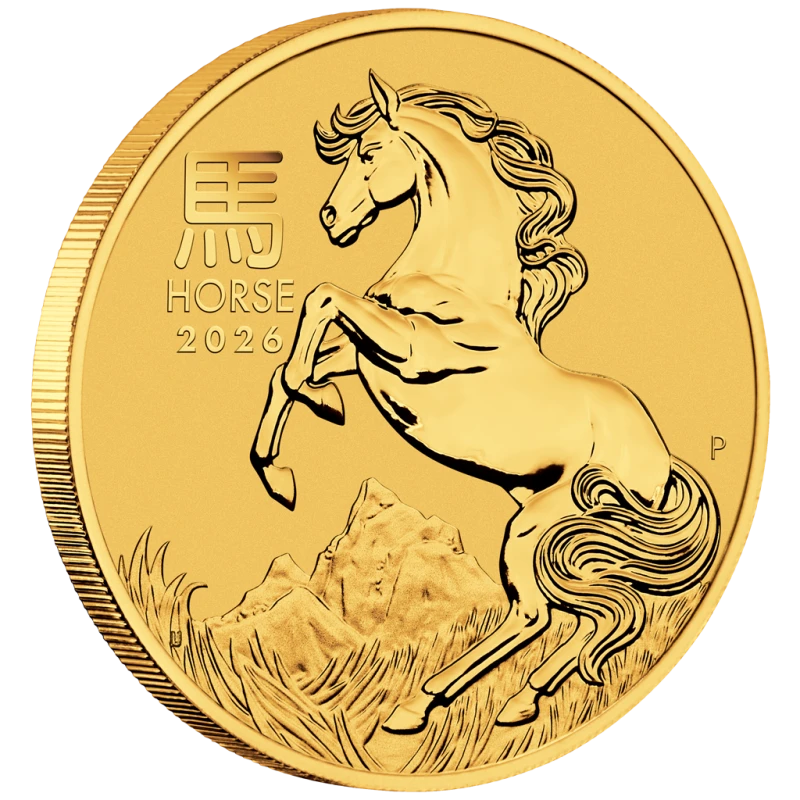 Золотая монета Австралии Год Лошади 2026 1/4 oz Коллекционные монеты