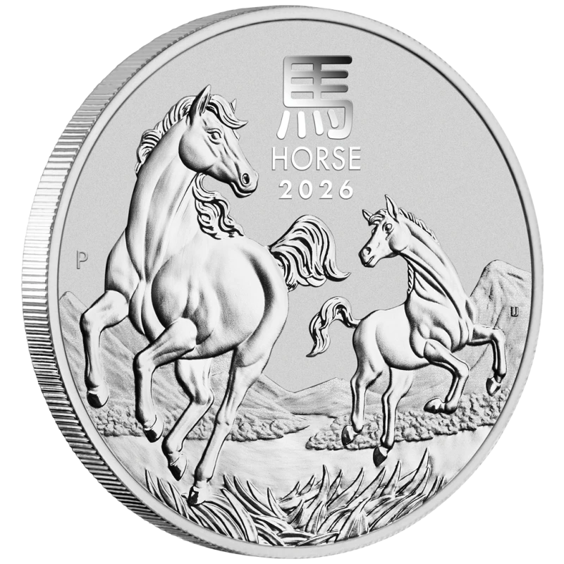 Серебряная монета Австралии Год Лошади 2026 1 oz Коллекционные монеты