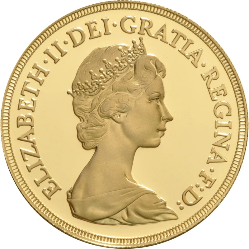 Золотые монеты Великобритании Соверен 1980 Proof набор 2 oz Коллекционные монеты