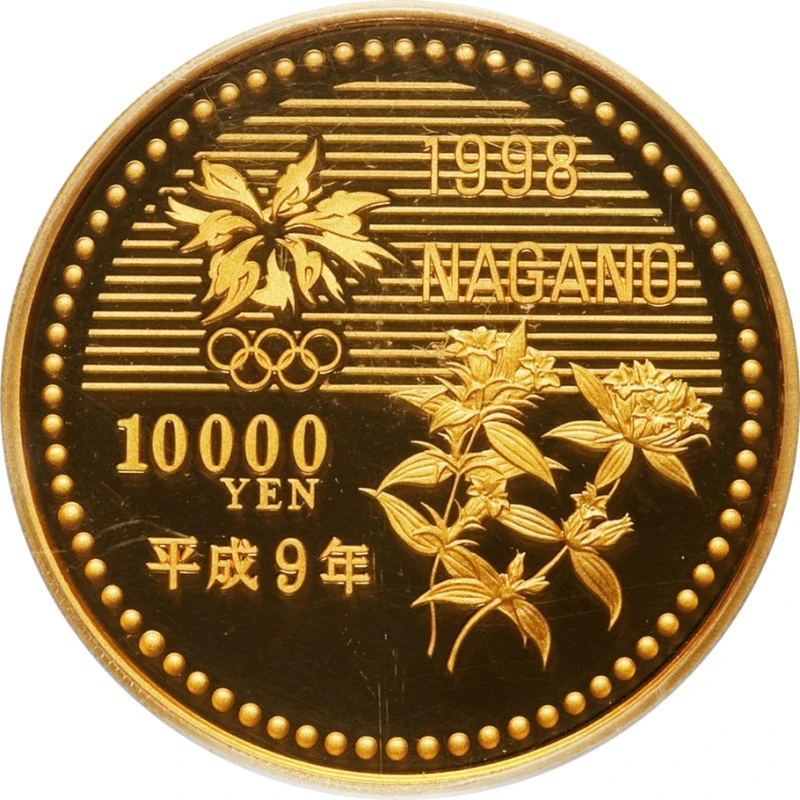 Золотая монета Японии Фигурное катание 1998 1/2 oz Коллекционные монеты