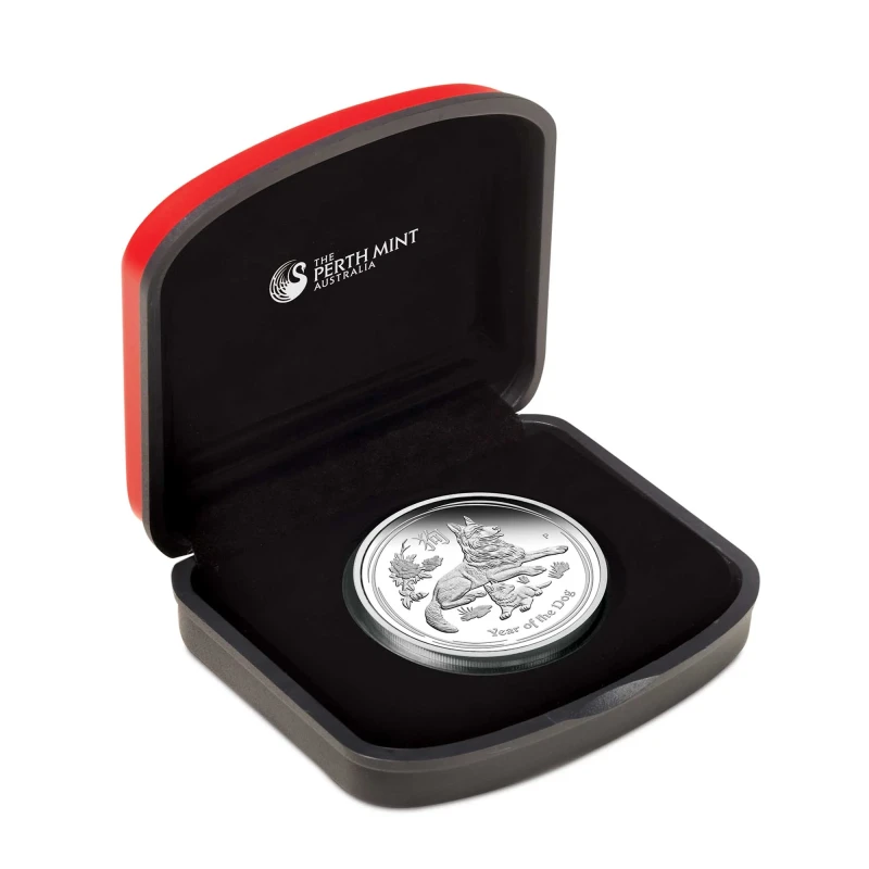 Серебряная монета Великобритании Год Собаки 2018 Proof 1 oz Коллекционные монеты