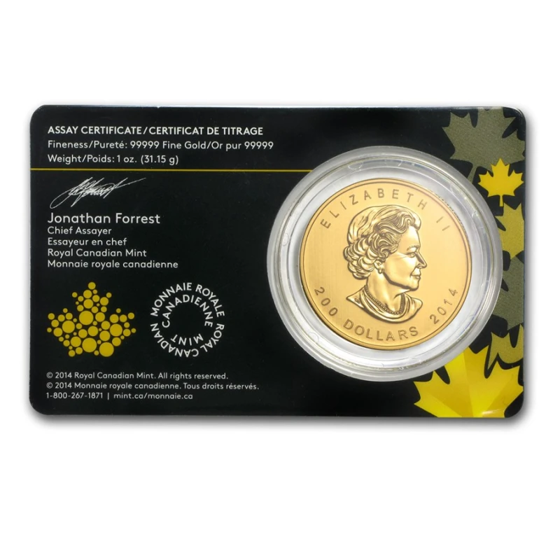 Золотая монета Канады Воющий волк 2014 1 oz Инвестиционные монеты