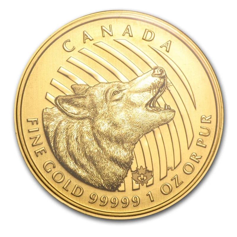 Золотая монета Канады Воющий волк 2014 1 oz Инвестиционные монеты