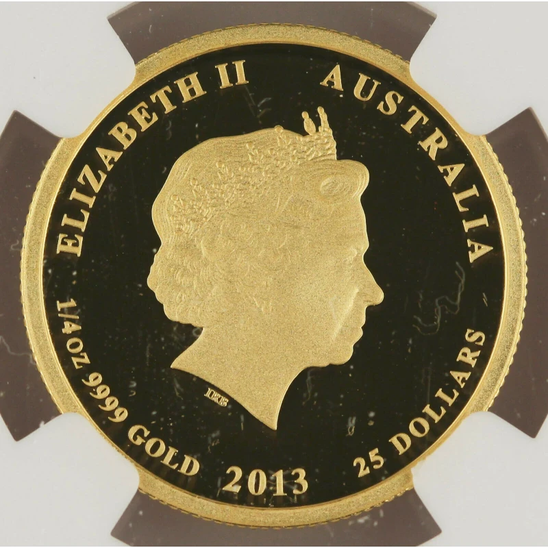 Золотая монета Австралии Год Змеи 2013 Proof цвет 1/4 oz Коллекционные монеты