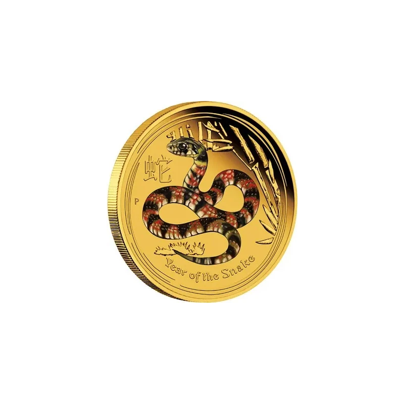 Золотая монета Австралии Год Змеи 2013 Proof цвет 1/4 oz Коллекционные монеты