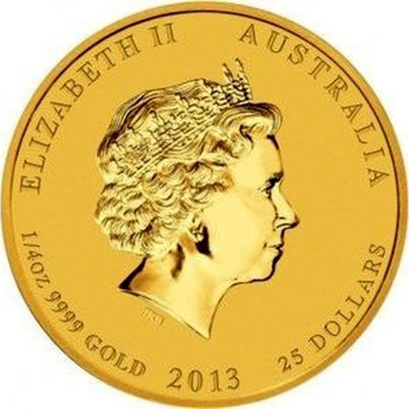 Золотая монета Австралии Год Змеи 2013 Proof цвет 1/4 oz Коллекционные монеты