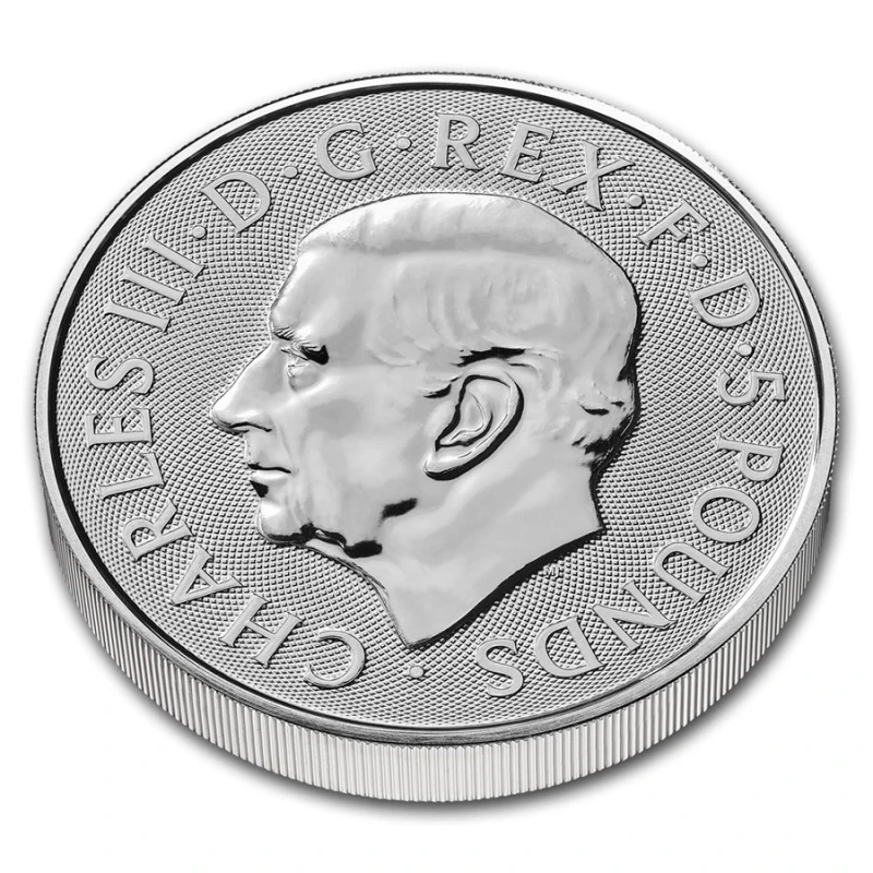 Серебряная монета Великобритании Дракон 2024 2 oz Коллекционные монеты