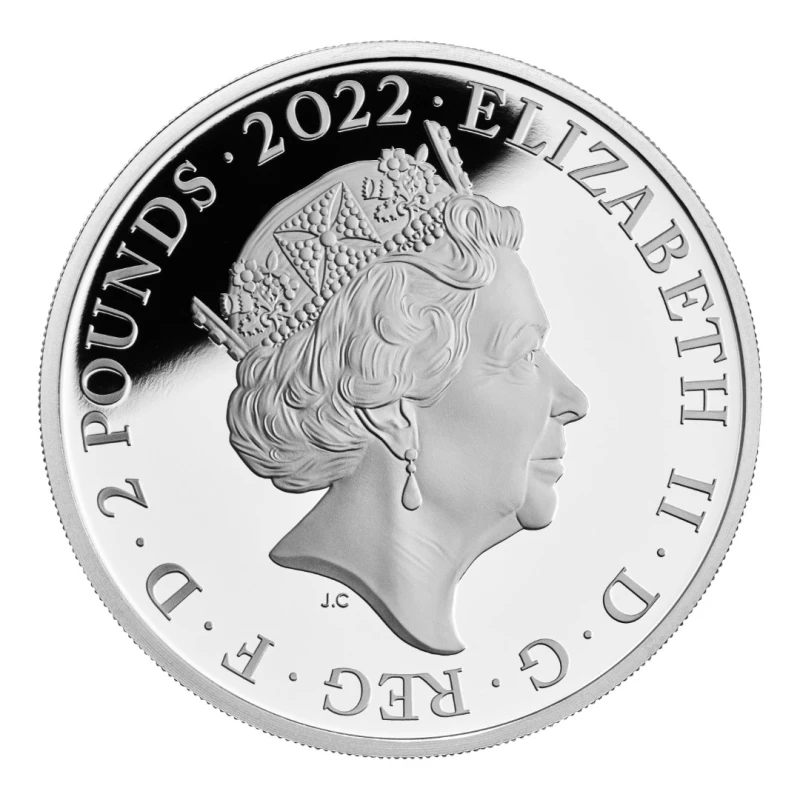 Серебряная монета Великобритании Роллинг Стоунз 2022 Proof цвет 1 oz Коллекционные монеты