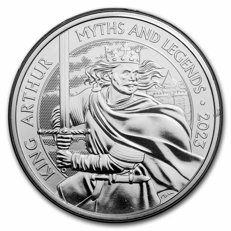 Серебряная монета Великобритании Король Артур 2023 1 oz Коллекционные монеты