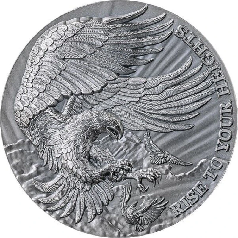 Серебряная монета Ганы Орел и ворон 2023 2 oz Коллекционные монеты