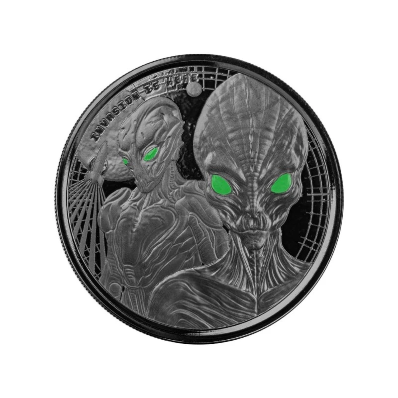 Серебряная монета Ганы Чужой 2023 Proof цвет родий 1 oz Коллекционные монеты