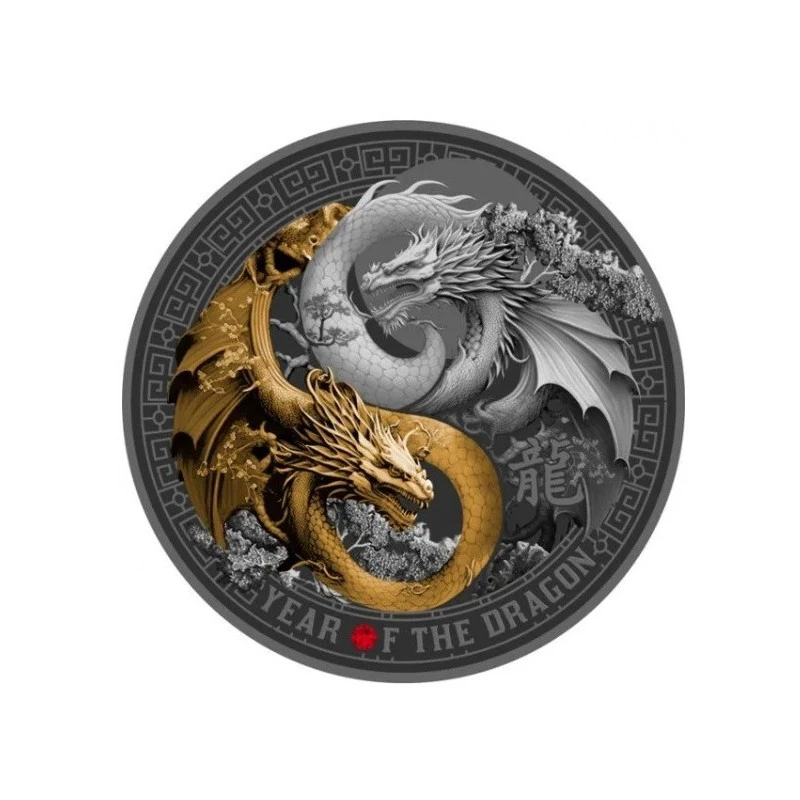 Серебряная монета Камеруна Год Дракона 2024 Proof 14,1 г Коллекционные монеты