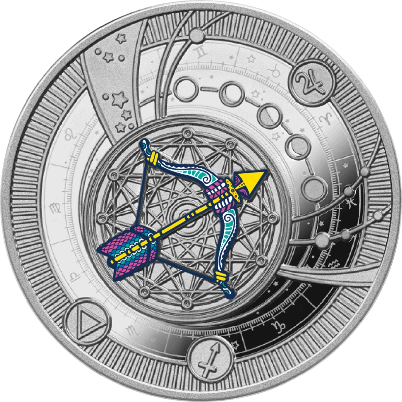 Серебряная монета Камеруна Стрелец 2025 Proof цвет 10,0 г Коллекционные монеты