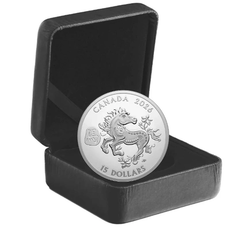 Серебряная монета Канады Год Лошади 2026 Proof 1 oz Коллекционные монеты