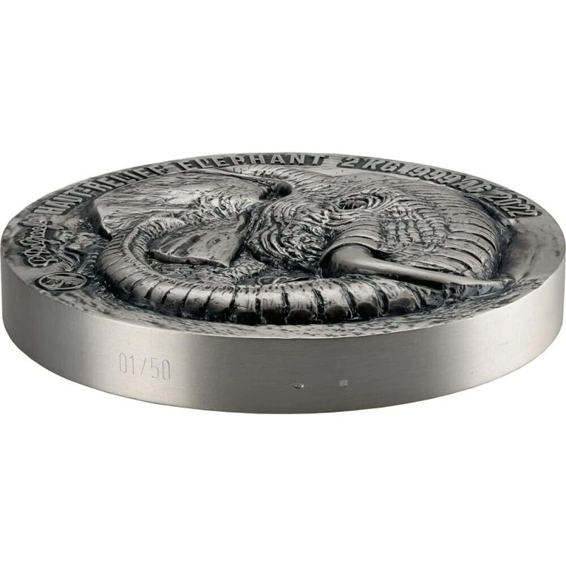 Серебряная монета Республики Кот-д’Ивуар Слон 2022 2000 г Коллекционные монеты