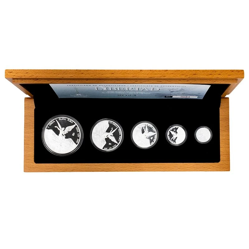 Серебряные монеты Мексики Либертад 2023 Proof набор 59,09 г Коллекционные монеты