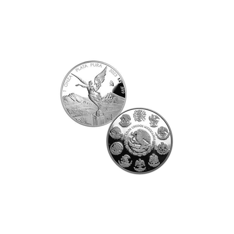 Серебряные монеты Мексики Либертад 2023 Proof набор 59,09 г Коллекционные монеты