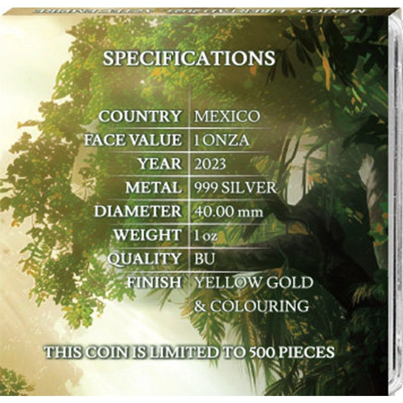 Серебряная монета Мексики Храм ацтеков 2023 цвет 1 oz Коллекционные монеты