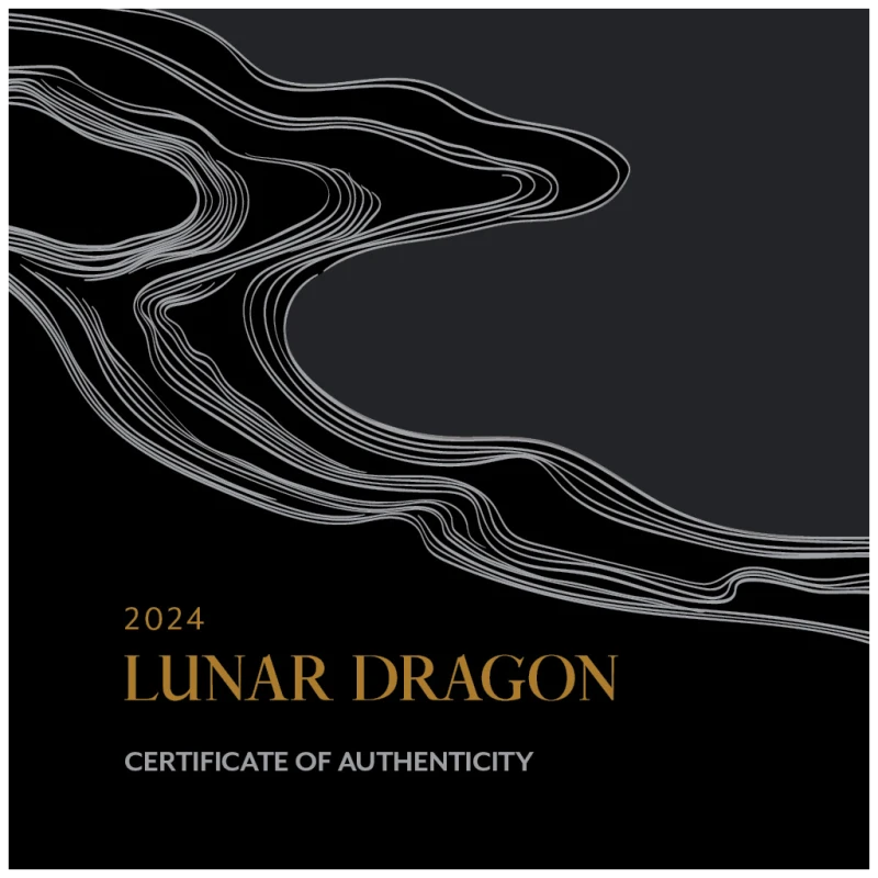 Серебряная монета Ниуэ Год Дракона 2024 Black Proof позолота 5 oz Коллекционные монеты