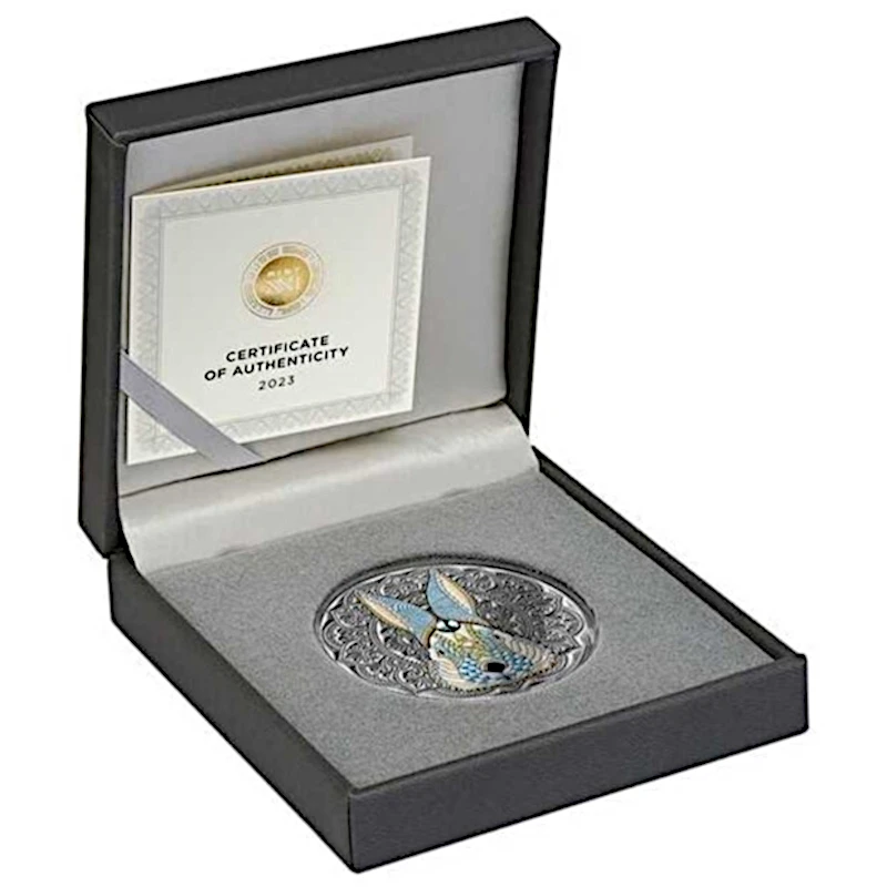 Серебряная монета Ниуэ Мандала Год Кролика 2023 цвет 2 oz Коллекционные монеты