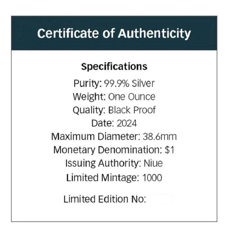 Серебряная монета Ниуэ Пингвин 2024 Proof 1 oz Коллекционные монеты