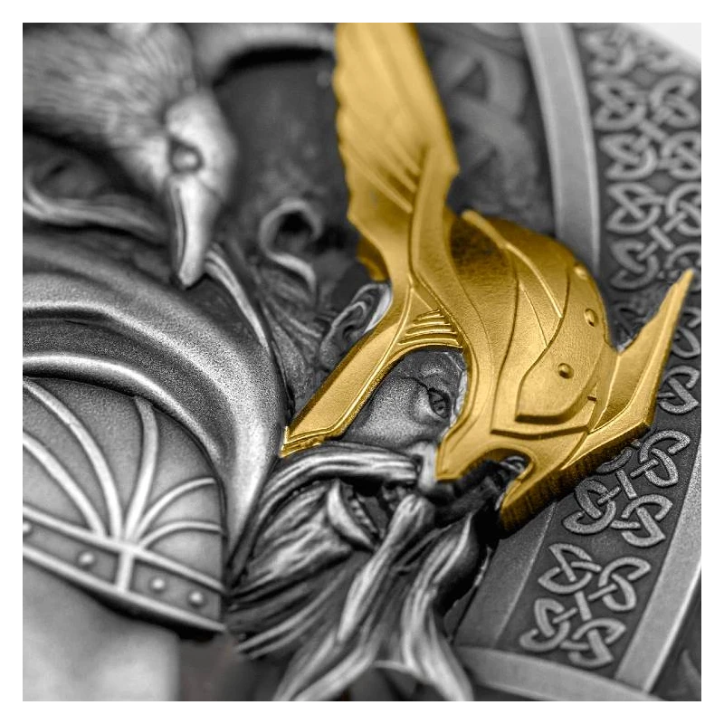 Серебряная монета Ниуэ Один 2023 позолота 2 oz Коллекционные монеты