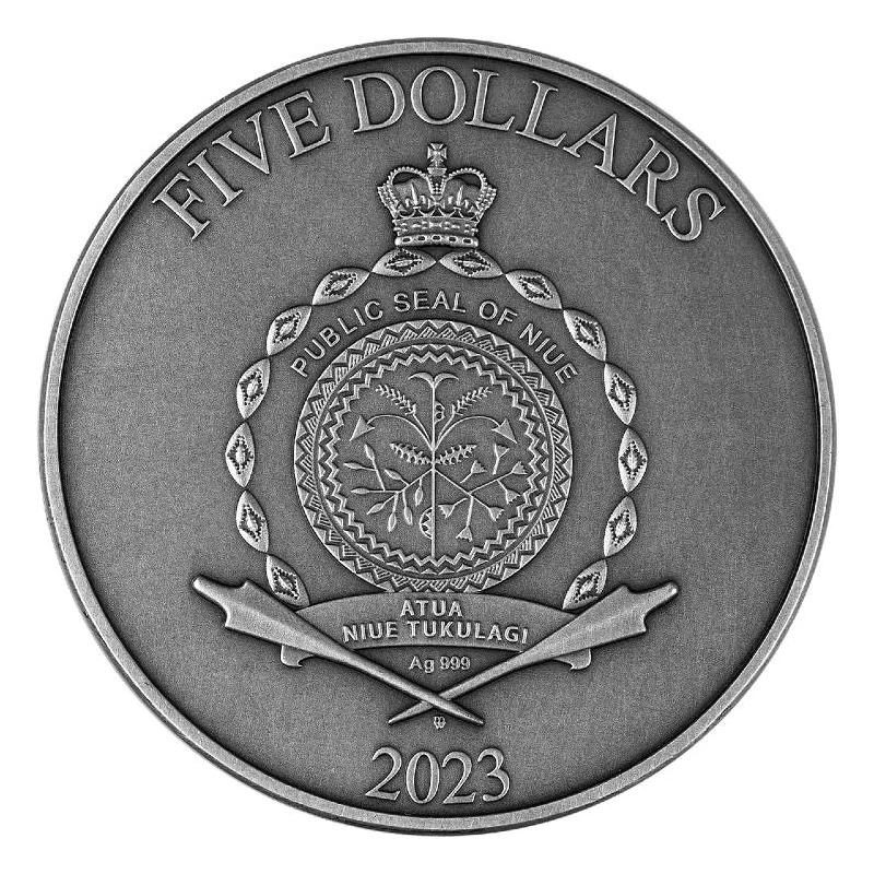 Серебряная монета Ниуэ Один 2023 позолота 2 oz Коллекционные монеты