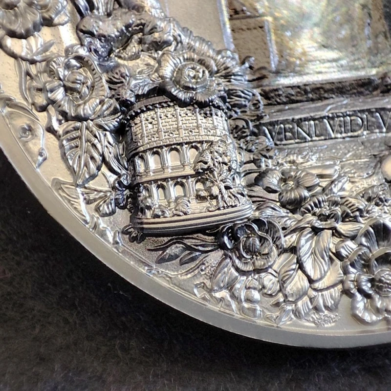 Серебряная монета Островов Кука Монументальный вид Рима 2024 Black Proof 3 oz Коллекционные монеты