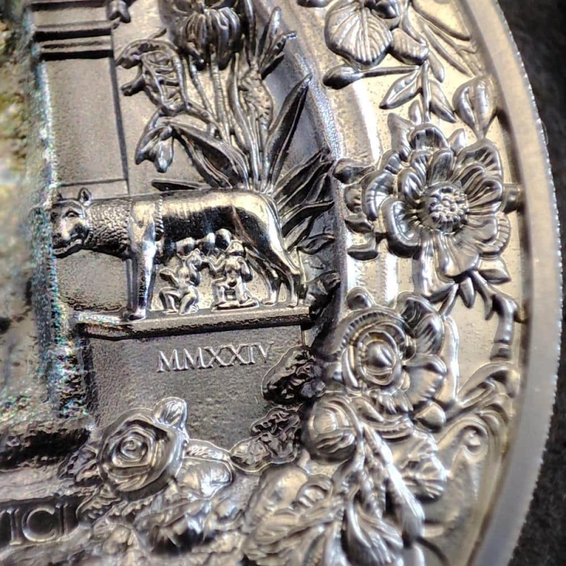 Серебряная монета Островов Кука Монументальный вид Рима 2024 Black Proof 3 oz Коллекционные монеты