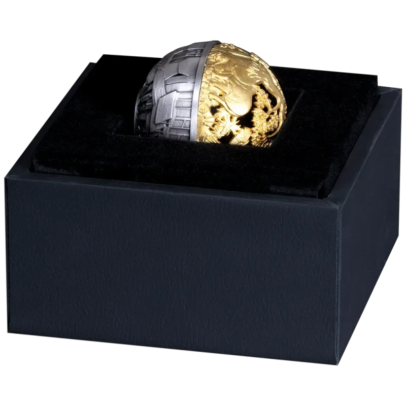 Серебряная монета Самоа Природа и технологии 2025 позолота 2 oz Коллекционные монеты