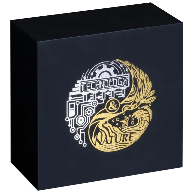 Серебряная монета Самоа Природа и технологии 2025 позолота 2 oz Коллекционные монеты