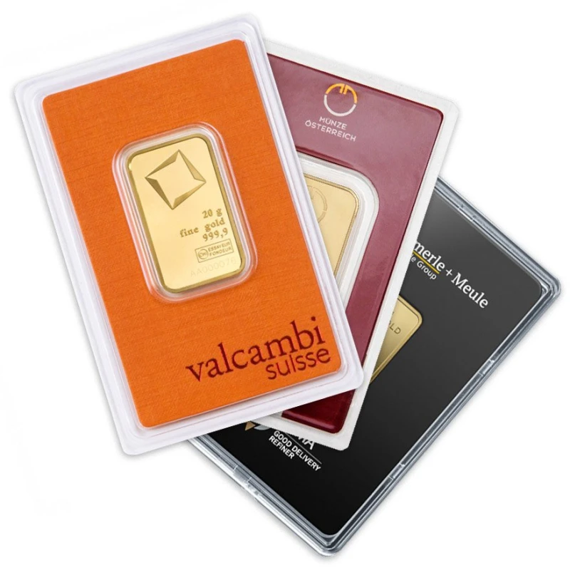 Золотой слиток 20 г разные производители Инвестиционные слитки