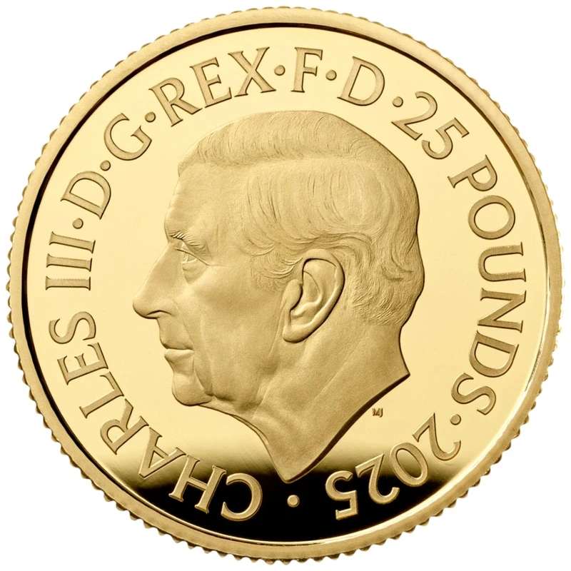 Золотая монета Великобритании Год Змеи 2025 Proof 1/4 oz Коллекционные монеты