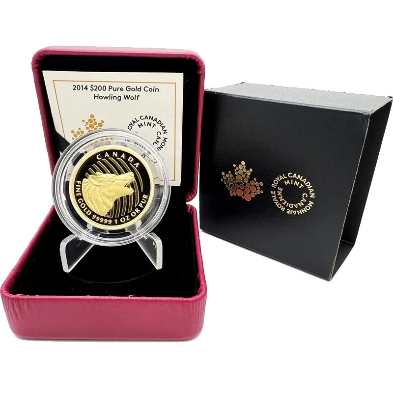 Золотая монета Канады Воющий волк 2014 Proof 1 oz Коллекционные монеты