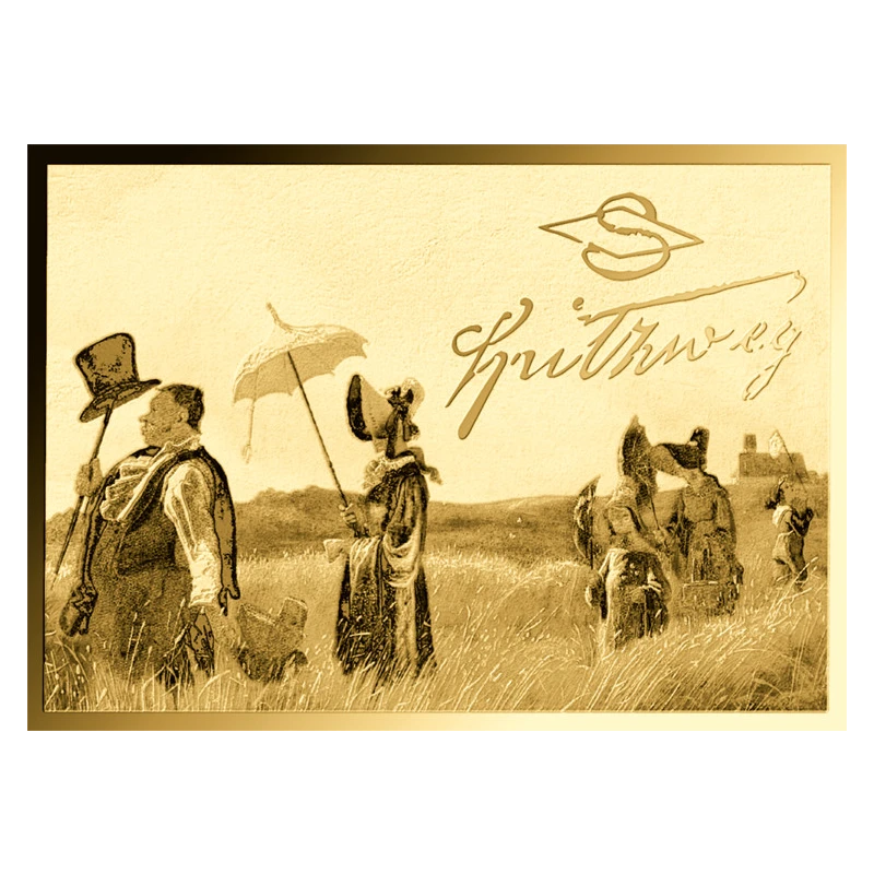 Золотая монета Чада Карл Шпицвег Воскресная прогулка 1/1000 oz Коллекционные монеты