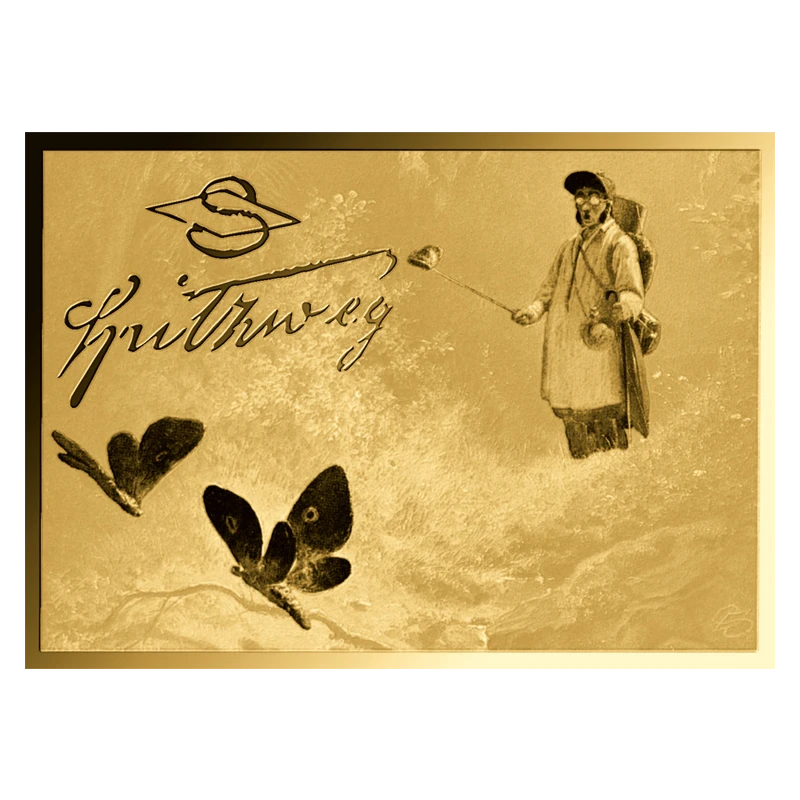 Золотая монета Чада Карл Шпицвег Ловец бабочек 1/1000 oz Коллекционные монеты