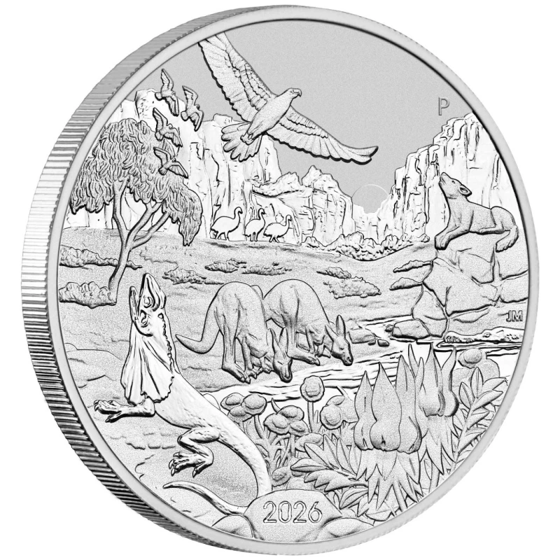 Серебряная монета Австралии Австралийская глубинка 2026 1 oz Инвестиционные монеты