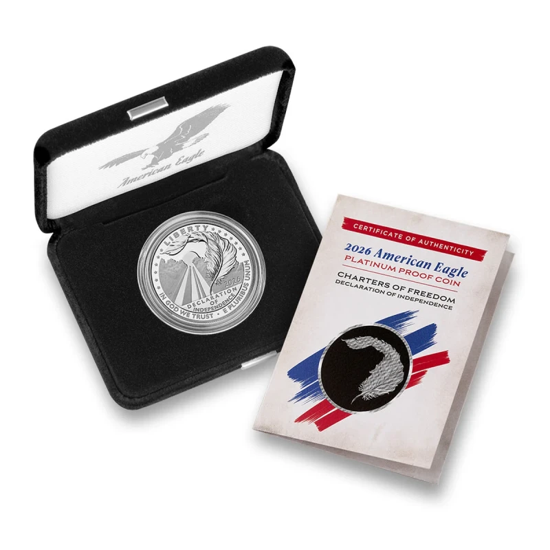 Платиновая монета США Декларация независимости 2026 Proof 1 oz Инвестиционные монеты