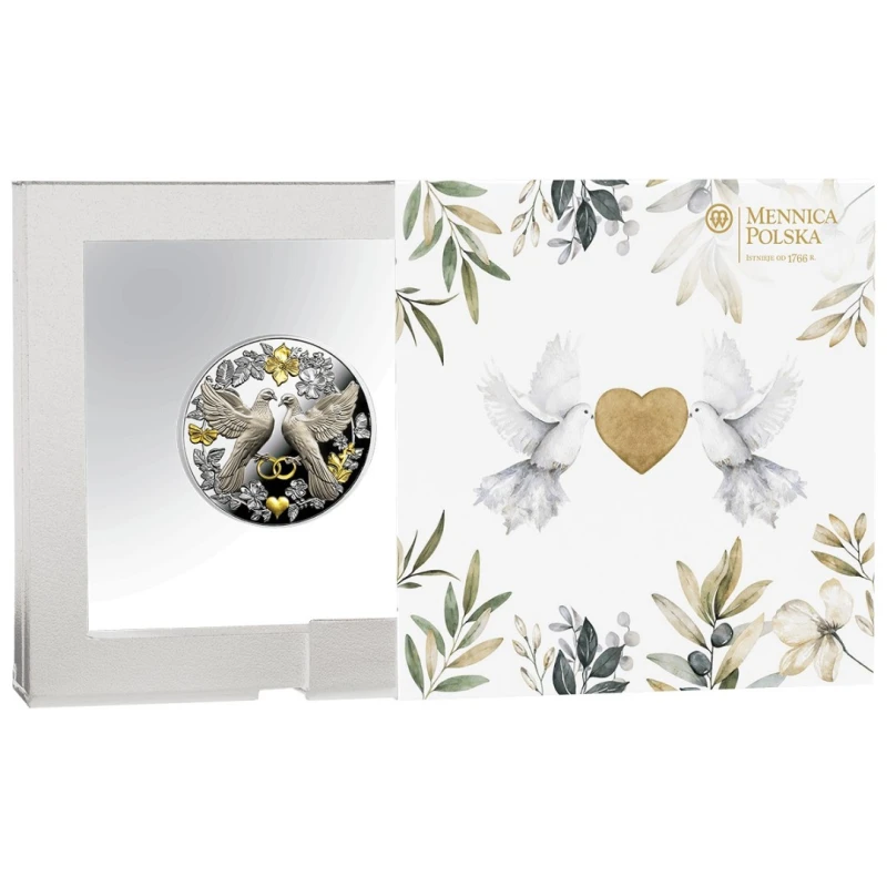 Серебряная монета Камеруна Свадебные голуби 2026 Proof 17,5 г Коллекционные монеты