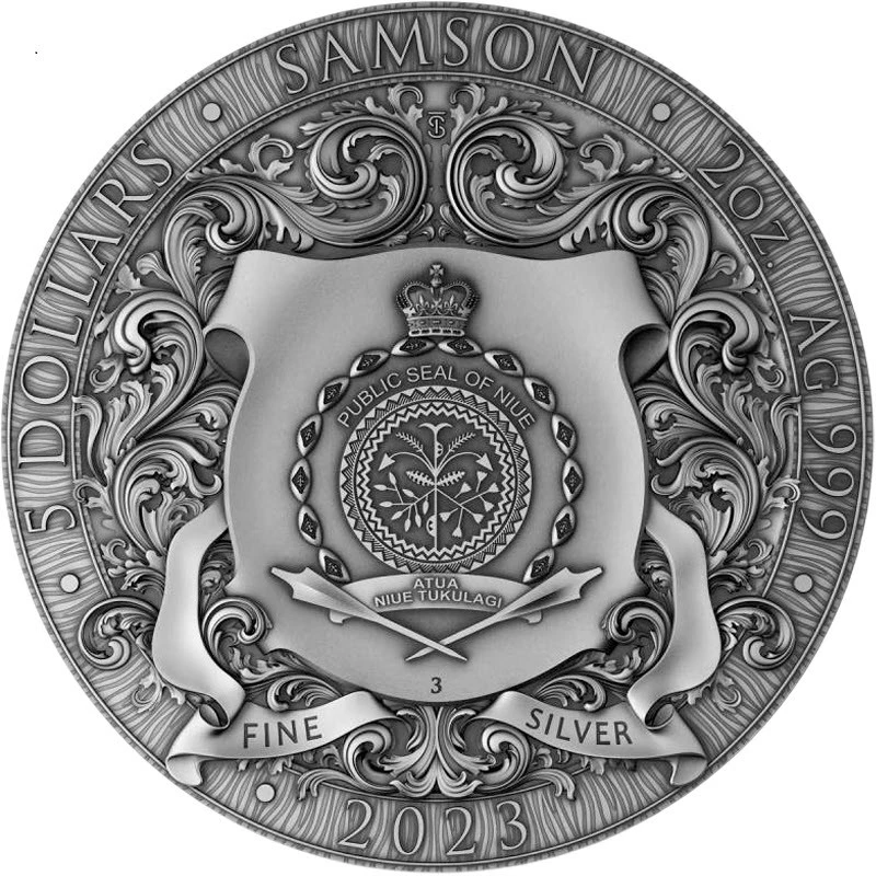 Cеребряная монета Ниуэ Самсон 2023 2 oz Коллекционные монеты