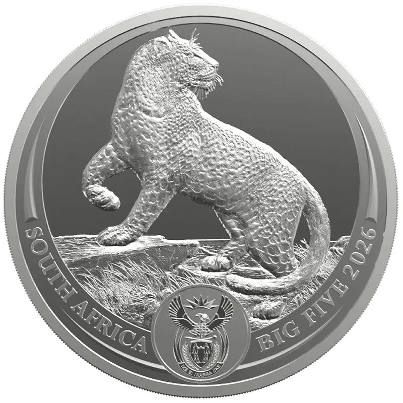 Серебряная монета ЮАР Леопард 2026 1 oz Коллекционные монеты
