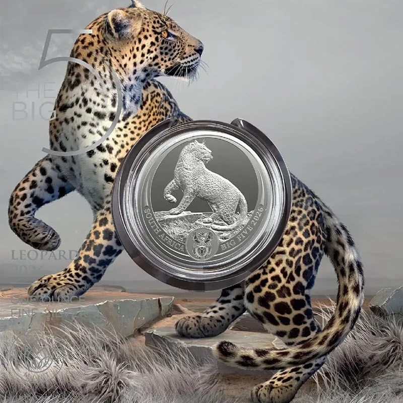 Серебряная монета ЮАР Леопард 2026 1 oz Коллекционные монеты