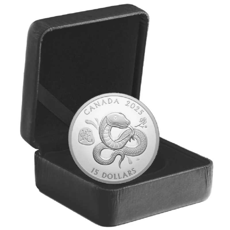 Серебряная монета Канады Год Змеи 2025 Proof 1 oz Коллекционные монеты