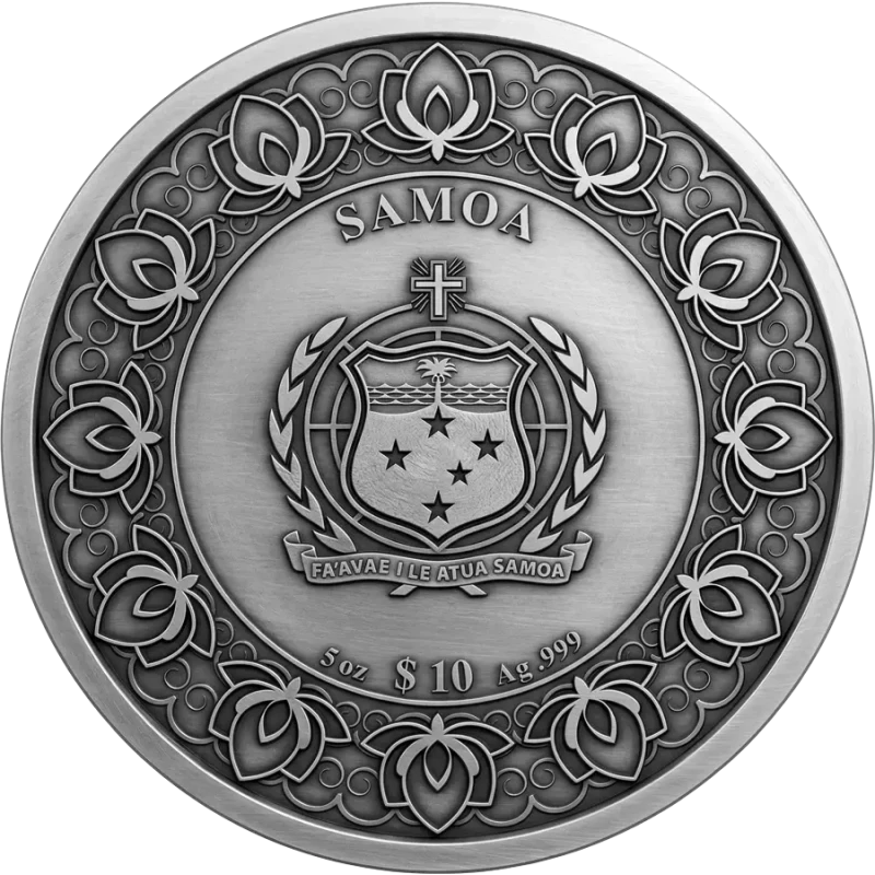 Серебряная монета Самоа Шангри-Ла 2026 позолота 5 oz Коллекционные монеты