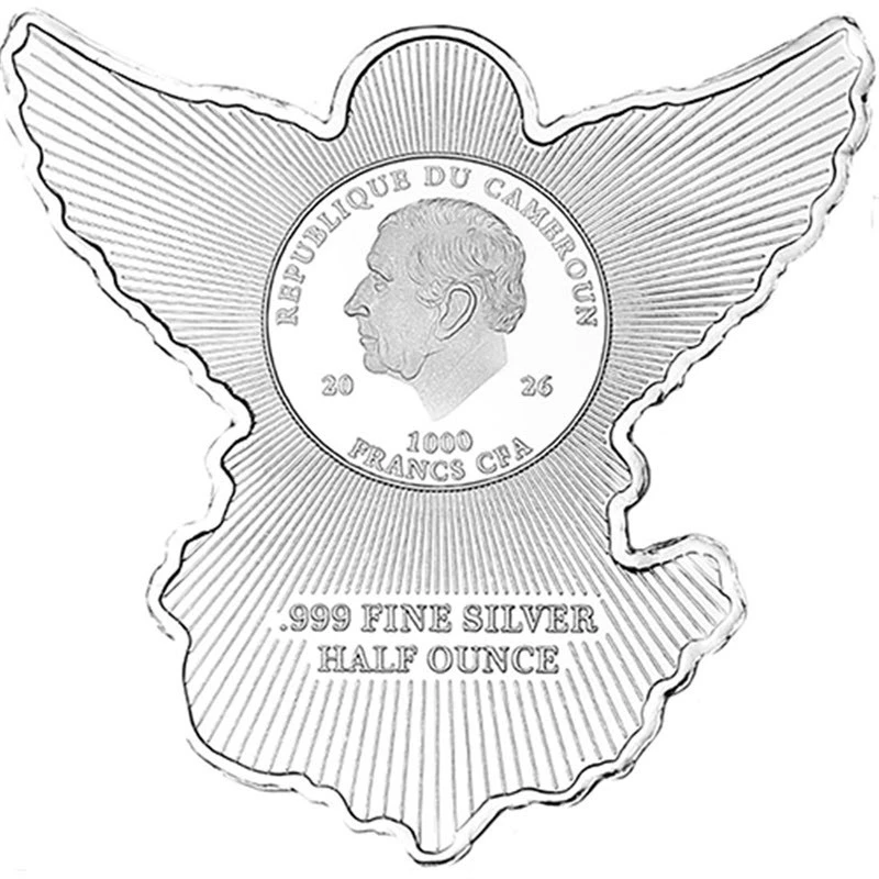 Серебряная монета Камеруна Ангел-хранитель 2026 1/2 oz Коллекционные монеты
