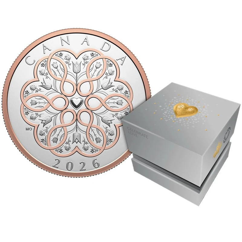 Серебряная монета Канады Праздник любви 2026 Proof 1 oz Коллекционные монеты
