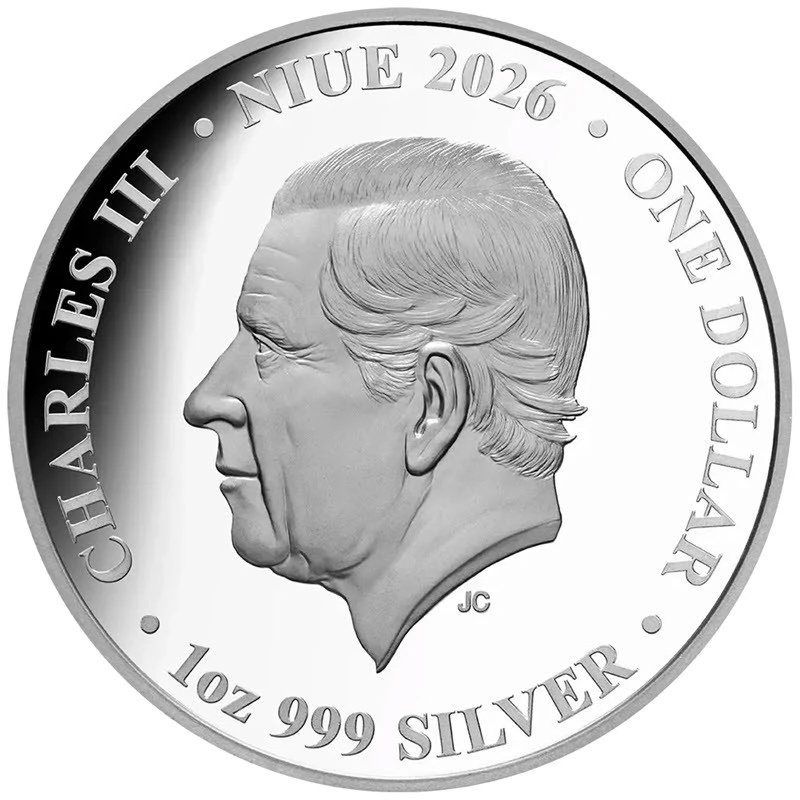 Серебряная монета Ниуэ Красный кенгуру 2026 Proof цвет 1 oz Коллекционные монеты