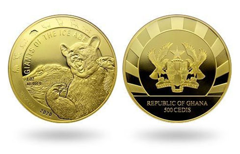 Золотые монеты Гиганты Ледникового периода. Пещерный медведь